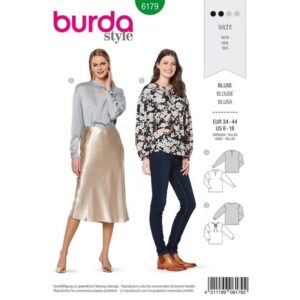 Blouse, sans fermeture – avec un col droit ou une encolure gansée
