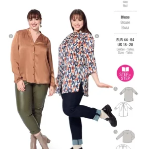 Blouse – avec empiècement d’épaule et col droit