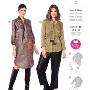 Robe & blouse avec encolure en V et châle