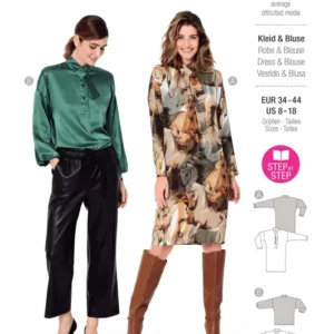 Robe & blouse avec un intéressant col lavallière