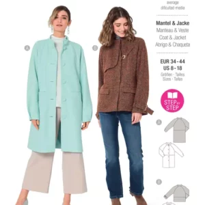 Veste & manteau à manches raglan et col droit