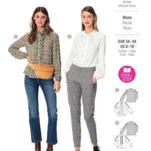 Blouse à manches longues ornées de nervures