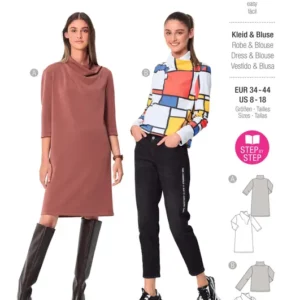 Robe & blouse – avec un  ingénieux col montant