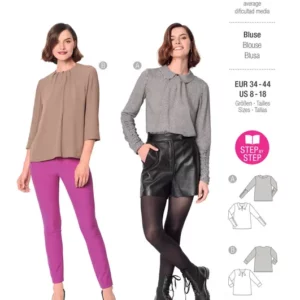 Blouse façon tee-shirt avec fente et petits plis
