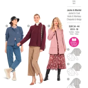 Veste, manteau – sans col ou à col droit