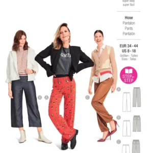 Pantalon à ceinture élastique et jambes droites