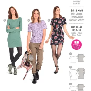 T-shirt, robe – près du corps avec encolure bateau