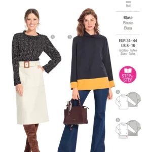 Blouse avec fermeture d’épaule unilatérale et col
