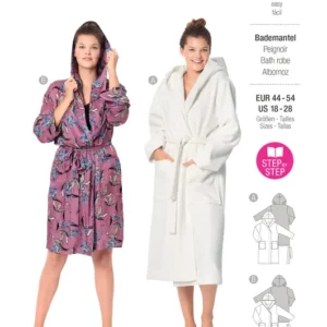 Peignoir avec capuche et poches plaquées