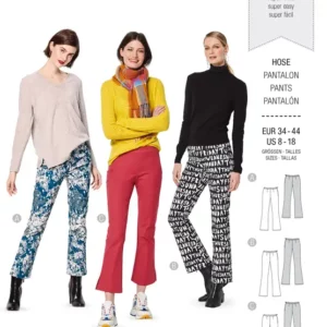 Pantalon à pattes d’éléphant avec ceinture et fermeture à glissière sur le côté