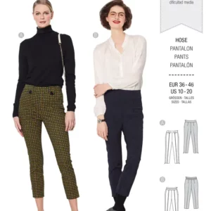 Pantalon avec une ceinture en forme – à jambes coniques