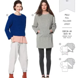 Pull – optique deux en un – tee-shirt long avec poche kangourou