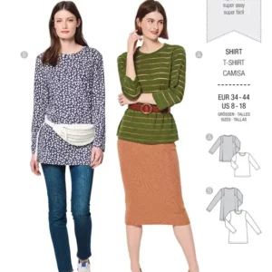 Tee-shirt avec un parement d’encolure – plis dans le dos