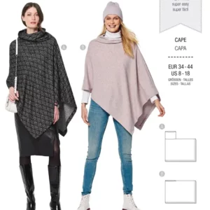 Cape – rectangulaire – à col roulé