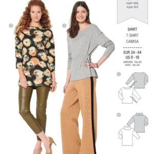 Tee-shirt avec des épaules débordantes – col droit ample