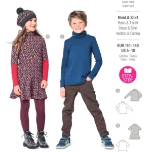 T-shirt, robe – avec col roulé