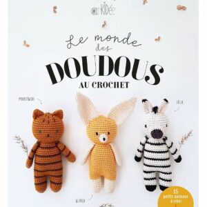 Couverture du livre de crochet "Le monde des doudous au crochet" de Laurence Jourdan
