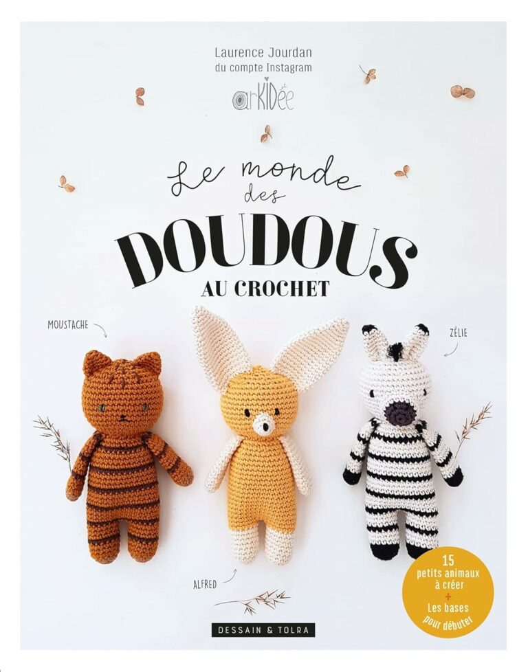 Couverture du livre de crochet "Le monde des doudous au crochet" de Laurence Jourdan