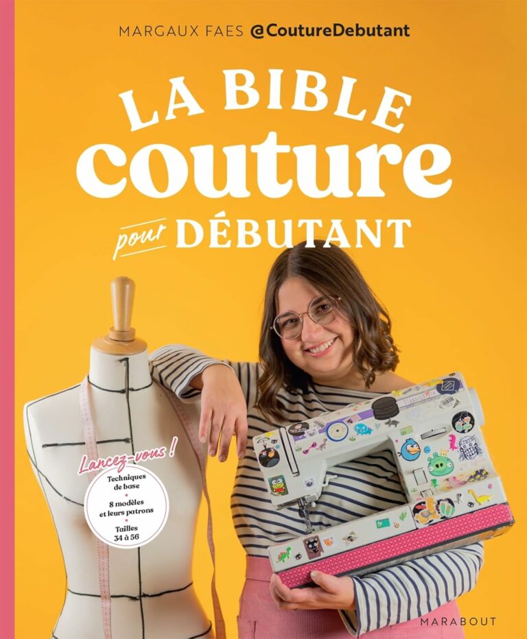 Couverture du livre de couture "La bible couture pour débutant" de Margaux Faes